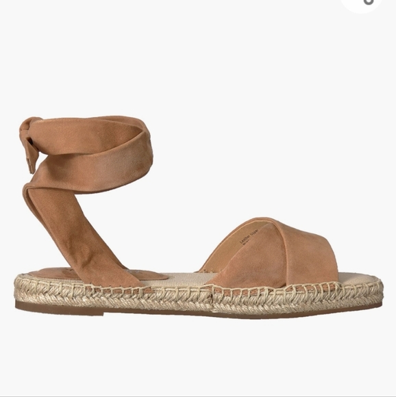 Splendid Tereza Tan Suede Leather Lace-up Espadrille Sandals -8 - Picture 3 of 9